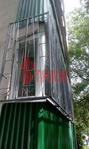 решетка распашная серого цвета вид сбоку 2
