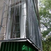 решетка распашная серого цвета вид сбоку 2